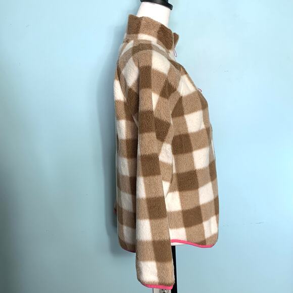 J. Crew Factory Plaid Woven Sherpa Zip-Up Jacket Size Small - Picture 5 of 9
